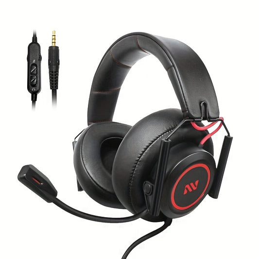 Colusi M21 Gaming Headset with Mic - Wired Over-Ear Headphones, Foldable & Portable, 3.5mm Audio Jack, Red Accents, USB-Powered for PC, PS4, PS5, Laptop - Ideal for Gaming & Entertainment, Gaming Headset, Entertainment Audio,