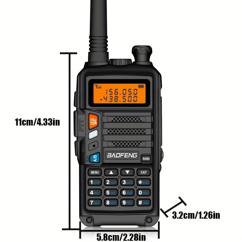 BAOFENG Walkie Talkie - Handheld Multi-Band Reception & Transmittance, Portable Dual-Way Radio with Large Capacity, High Power, Long-Range Communication, LED Flashlight, and Radio Frequency Monitoring, Walkie Talkie Designed