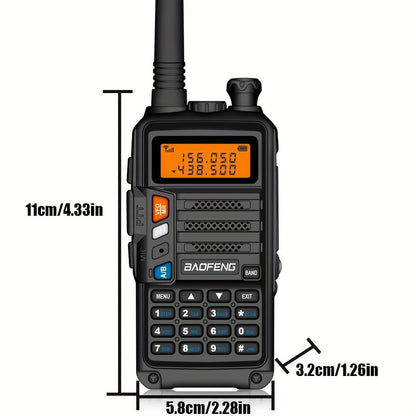 BAOFENG Walkie Talkie - Handheld Multi-Band Reception & Transmittance, Portable Dual-Way Radio with Large Capacity, High Power, Long-Range Communication, LED Flashlight, and Radio Frequency Monitoring, Walkie Talkie Designed