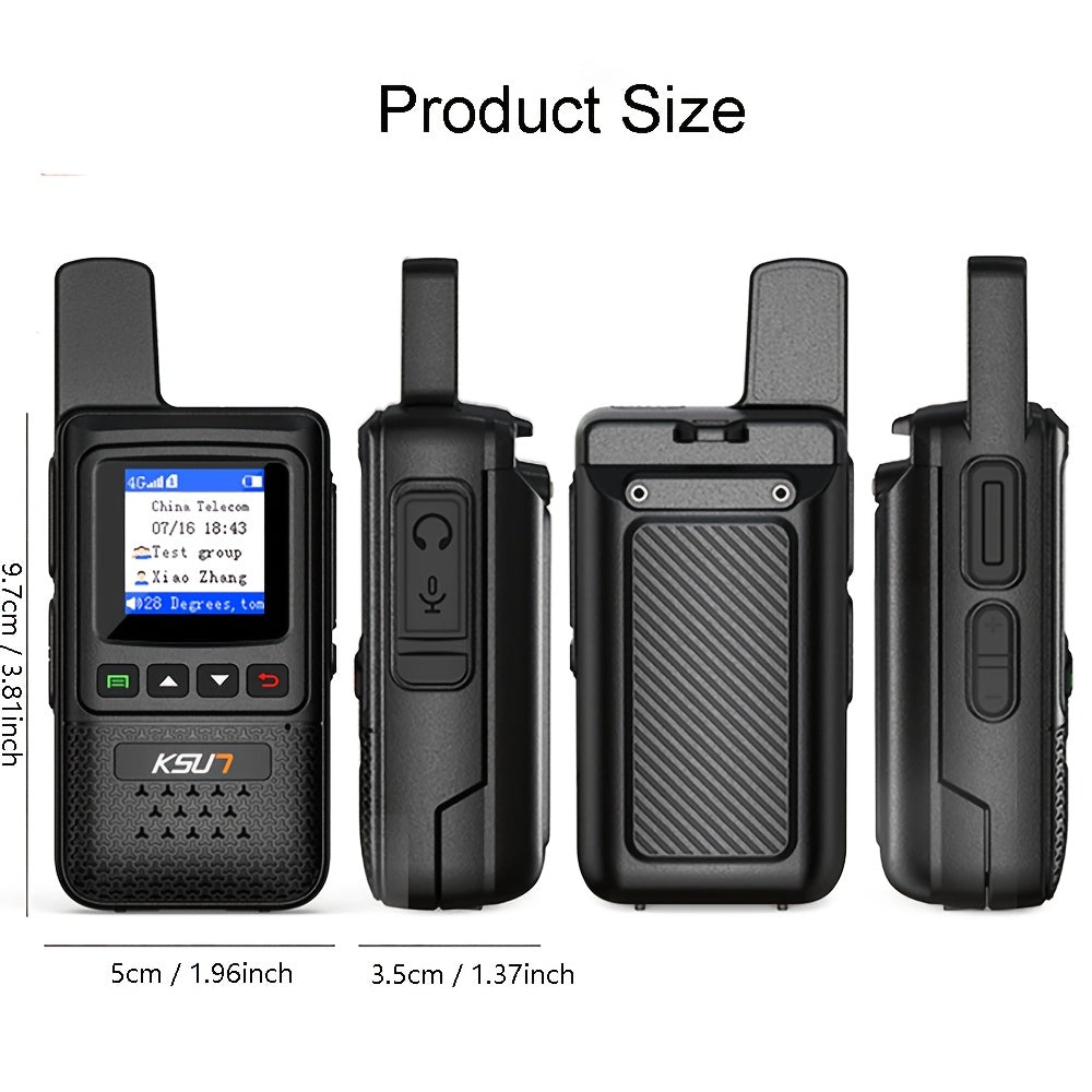 KSUN 4G Network Nationwide POC Radio With 1 Year US Pre-Paid Sim Cards Walkie Talkies Long Range 5000 Miles For Hiking Camping CT1plus (2 Pack)