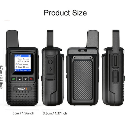 KSUN 4G Network Nationwide POC Radio With 1 Year US Pre-Paid Sim Cards Walkie Talkies Long Range 5000 Miles For Hiking Camping CT1plus (2 Pack)