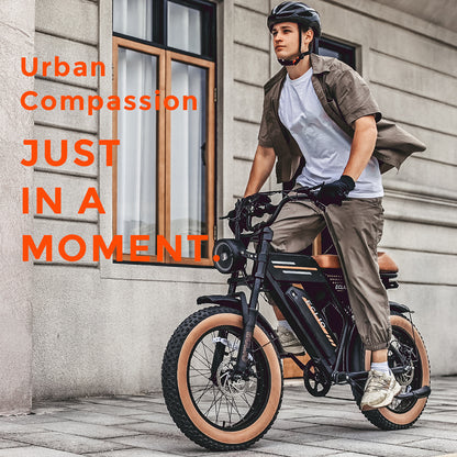 Eclio F02 Electric Bike for Adults, 20mph Ebike with 48V Removable Battery, 20" FAT Tires & LCD Display, Supports 330lbs - Ideal for Commuting & Urban Leisure Riding