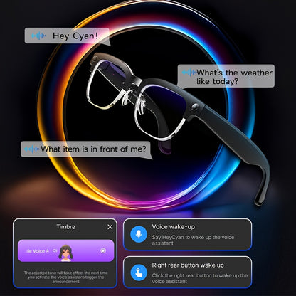 Brand New Design - New Arrival - Stylish Glasses With Smart Camera | Wireless Calling And Music Playback | Real-time Multi-language Translation | HD Video Recording | UV Protection | Lightweight, Hands-free Design - Perfect F