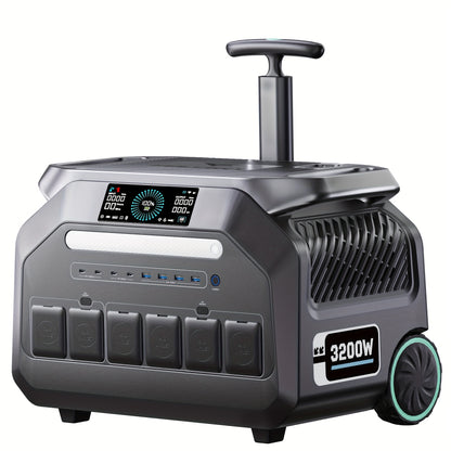 IEE P3200 Power Station 200W 400W Solar Panel (Optional), 2048Wh/3200W (6400Peak) Solar Generator, 1800W Super Fast Charging, LiFePO4 Battery, APP Control Emergency Power Station for Home, Camping, Power Outages