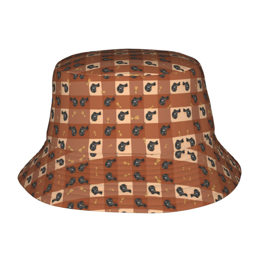 1pc Western Cowboy Hat - Brown/Black Checkered Bucking with Horses - Foldable Wide Brim Sun Hat for Men & Women - Fishing, Beach, Western Events - All-Season Accessory - Vintage Cowboy Design (Brown/Black/Beige) - Ideal for C