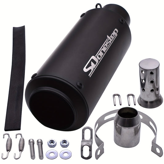 SDonestep 51mm 2" Universal Motorcycle Exhaust Muffler Pipe Tail Tips Stainless Steel, Motorcycle Upgrade, Modification, Muffler, Sleek Exhaust, Sturdy Construction, Highquality Steel, Exhaust, Exhaust System, Racers, Enthusi