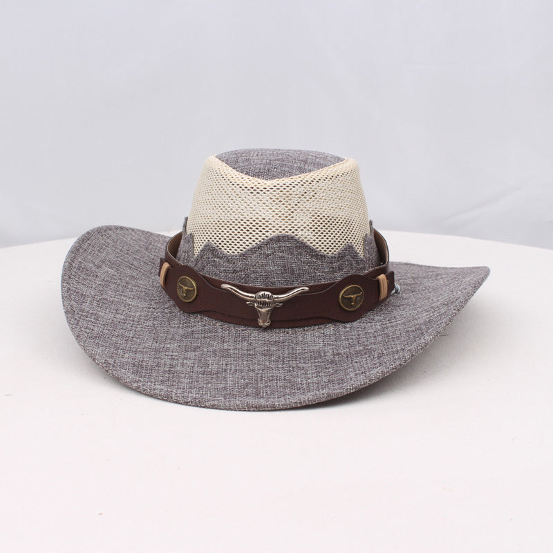 1pc Western Cowboy Hat - Lightweight Wide Brim Sun Protection, /BrownRed, for Western, Festival, Everyday, Themed Parties - Unisex Cowboy Hat for Men & Women - Ideal Western Costume Accessory Gift, Festival Gear