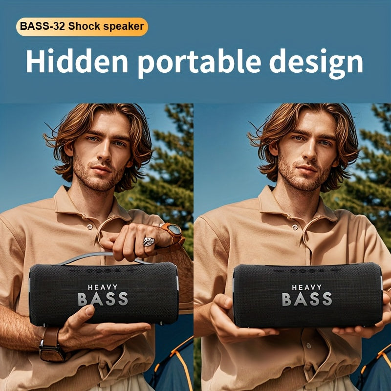 BASS-32 Party Wireless Speaker | 40W Heavy Bass Subwoofer, 360° Sound & RGB Lights, Portable, Tabletop, Button Control, Surround Sound, 6.1 Channel Configuration, USB Type-C Charging