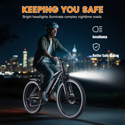 This 26-Inch Electric Bike Features a 48V 10AH Removable Battery, a Peak Power Motor of 749W, a Range of Up to 45 Miles, a Maximum Speed of 24MPH, And 7-Speed Settings for Smoother Rides. It Makes a Perfect Gift Option.