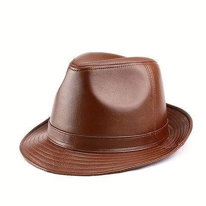 Spring And Autumn First Layer Real Sheepskin HatsMen'S Top HatsGentlemen'S Cowboy BritishJazz HatsMiddle-aged And Elderly Men'S Hats On The Beach
