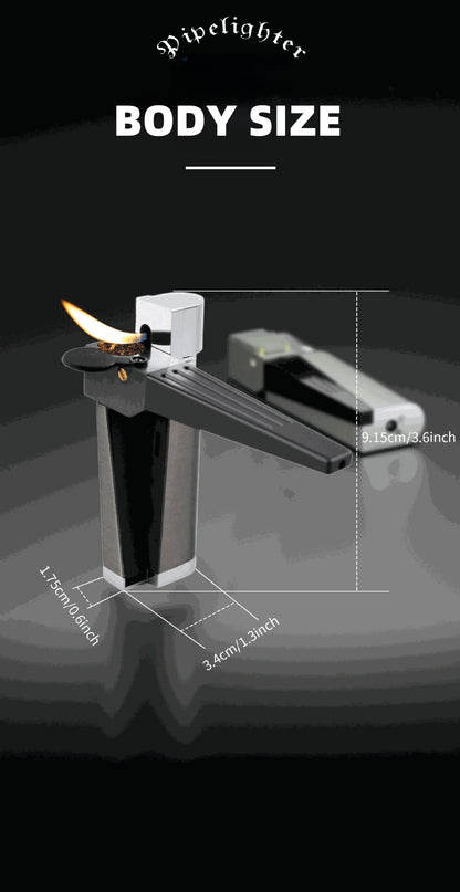Buy One Get Four Free: 4-pack: 2-in-1 Retro Folding Pipe Lighter, Metal Portable Soft Flame Inflatable Lighter, One-piece Oblique Spray Butane Gas Lighter, Adjustable Flame, Gift for Boyfriend (excluding Butane Gas)