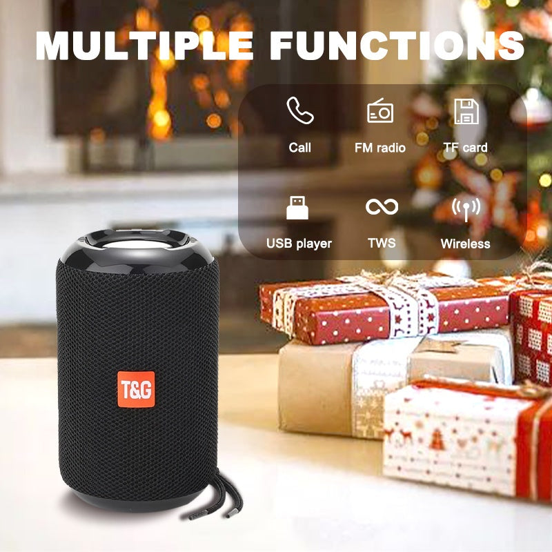 Portable Wireless Speaker for Outdoor Use, Featuring High-Quality Sound, TWS Stereo for Hands-Free Calls, And Compatibility with TF Cards And USB Drives. It Can Connect to Mobile Phones, Tablets, And Tvs with a Range of Up to