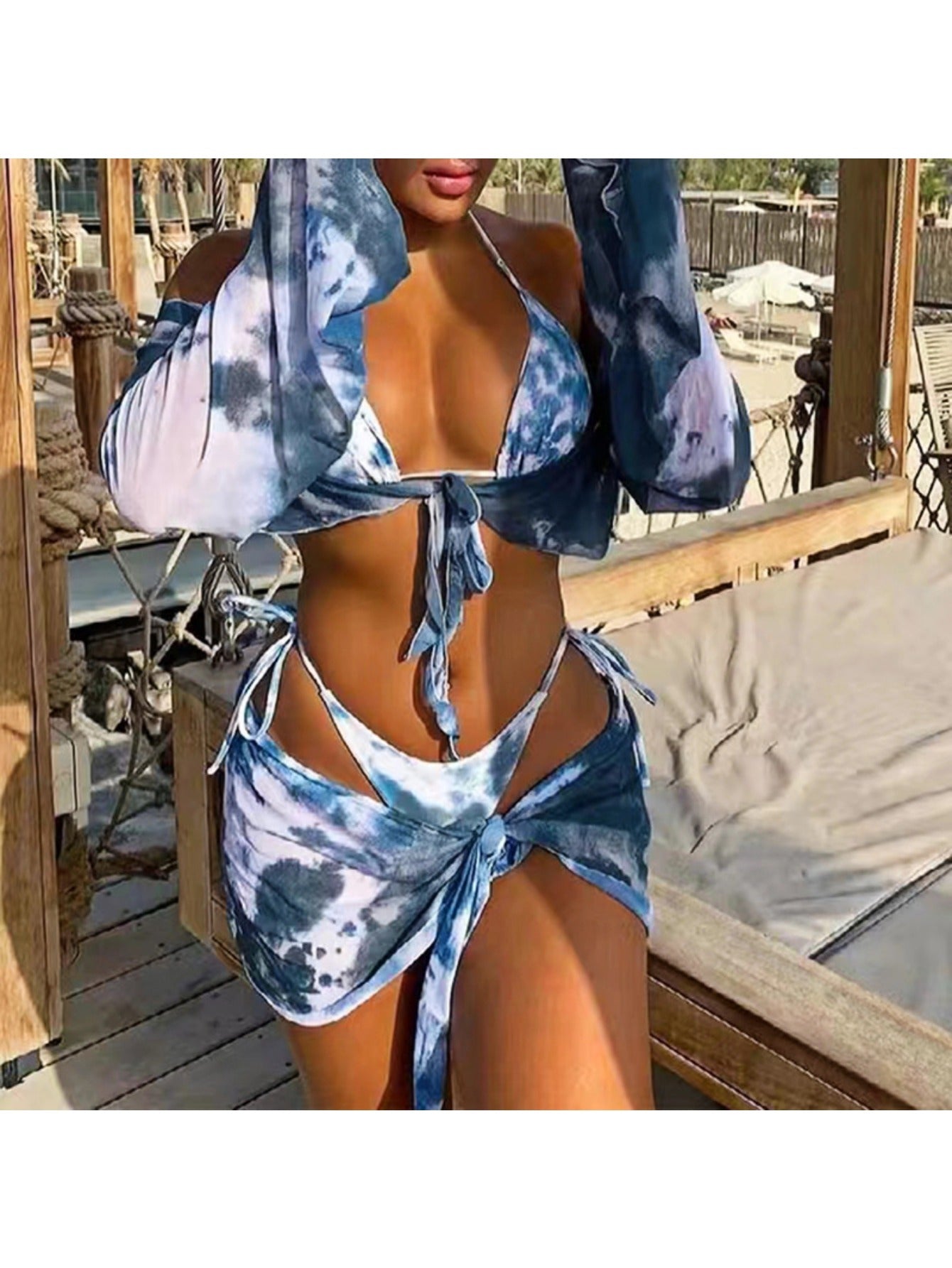 New Sexy Bikini Swimsuit Three-Point Two-Piece Swimsuit Set from Europe And America, Adult Women'S Beach Swimsuit