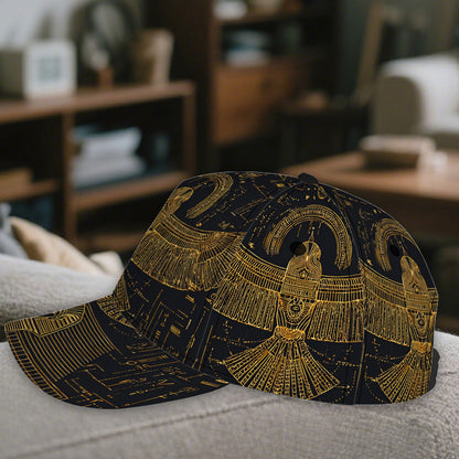 1pc Egyptian Pharaohs 2D Full-Body Print Adjustable Snapback Hat - Funky Tutankhamun & Pharaoh Design, Polyester for Sports, Streetwear, for halloween Costumes, Christmas Parties & Egyptian-Themed Outfits