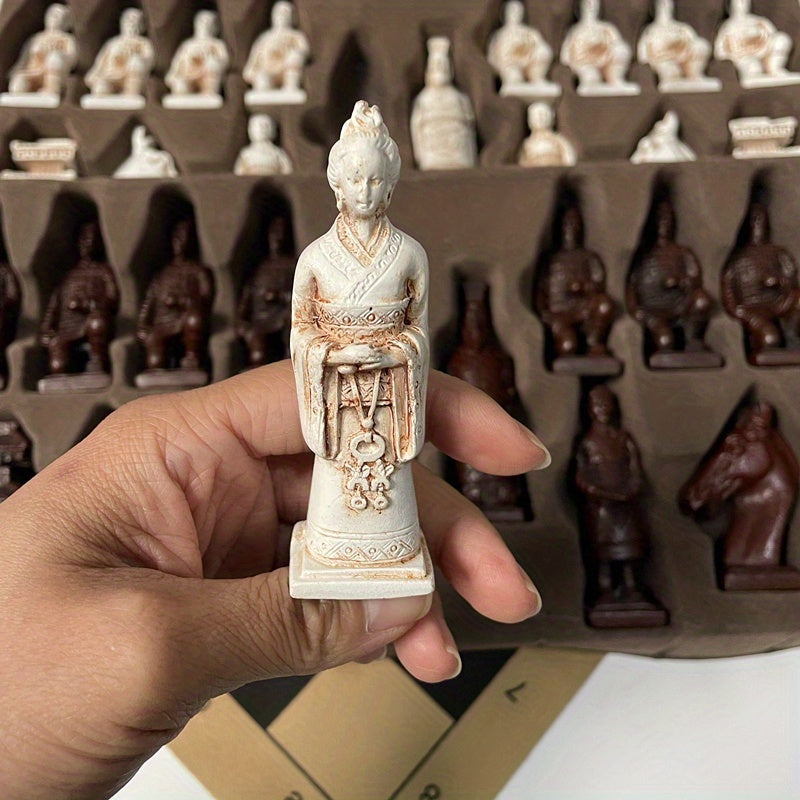 Super large chess deliberately made old character shape Cotta Warriors weighted chess board 43cm/16.93inch creative entertainment games Christmas various holiday gifts