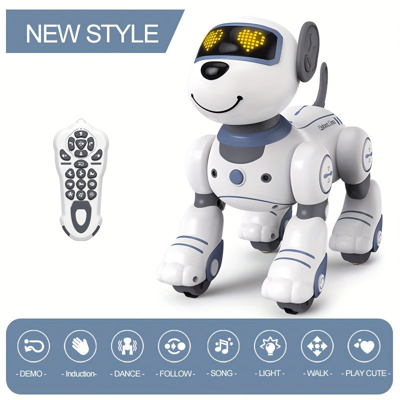 GRAXGROW Funny RC Robot Electronic Dog Stunt Dog Voice Command Programmable Music Dance, Infrared Remote Control Robot Dog for Kids Toys Ages 3+ Boys And Girls for Birthday Gifts, Entertainment, Interactive Play, Fun Robot, P