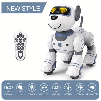 GRAXGROW Funny RC Robot Electronic Dog Stunt Dog Voice Command Programmable Music Dance, Infrared Remote Control Robot Dog for Kids Toys Ages 3+ Boys And Girls for Birthday Gifts, Entertainment, Interactive Play, Fun Robot, P