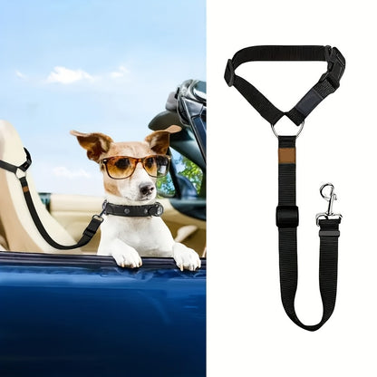 1pc Dog Belt Vest-Adjustable Car Safety Belly Band, Equipped With Solid Metal, Comfortable Padded Design And Ergonomic Support, Convenient Installation Automatic Haul Rope, Dedicated Pet Travel