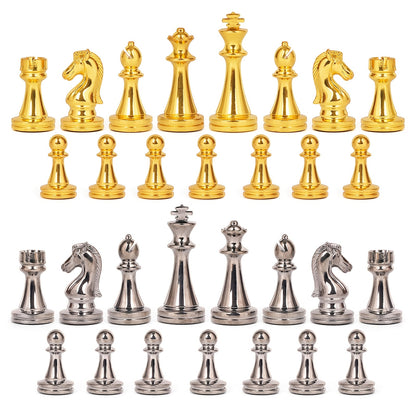 Luxury Marbling Chess Set with Marble Board & Zinc Alloy Metal Pieces - Elegant Marbled Design with Golden & Pattern, Extra Queens Included - Durable Travel-Friendly Chessboard for Adults, Beginners & Professionals - Ideal Gi
