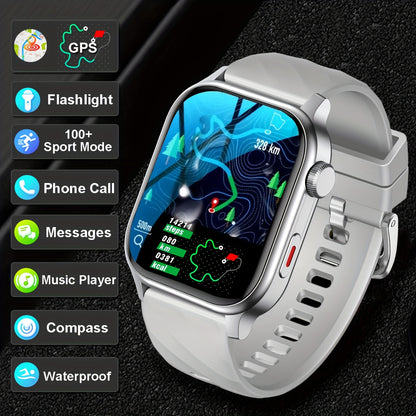 New Stylish Smartwatch, GPS Watch, 2.01-inch Large Screen, Battery, High Quality, Multiple Dials, Wireless Calling and Text Reminders, 100+ Sports Modes, Suitable for Men's and Women's Fitness Tracking Watch | Modern Smartwat