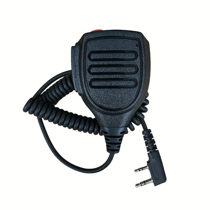 1pc RELITAKS Dual PTT Walkie Talkie Handset, 0.5W Analog Wired Communication, ABS Material, Non-Waterproof, 360° Rotating Clip, Compatible with Motorola Radios, Use Distance Under 1.5km - No Battery Included