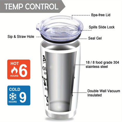 1pc/20oz Stainless Steel - Coffee Cup With Lid - For Women Men - Funny Joke Spoof Gifts-themed Water Cup - Christmas Gift For Adults - Gifts For Coworkers - Travel Must Haves - Funny Coffee Mug - The Perfect Gift For Friend O