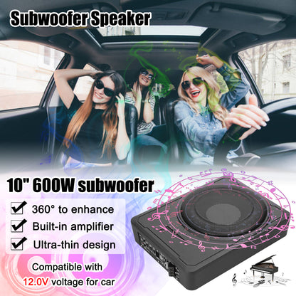 Car Audio Upgrade Kit: 4-Channel Amplifier + 10-Inch Subwoofer, 5800W Channel Amp + 600W Pure Bass, Ultra-Slim Aluminum Alloy Design for Cars/Trucks/RVs car accessories
