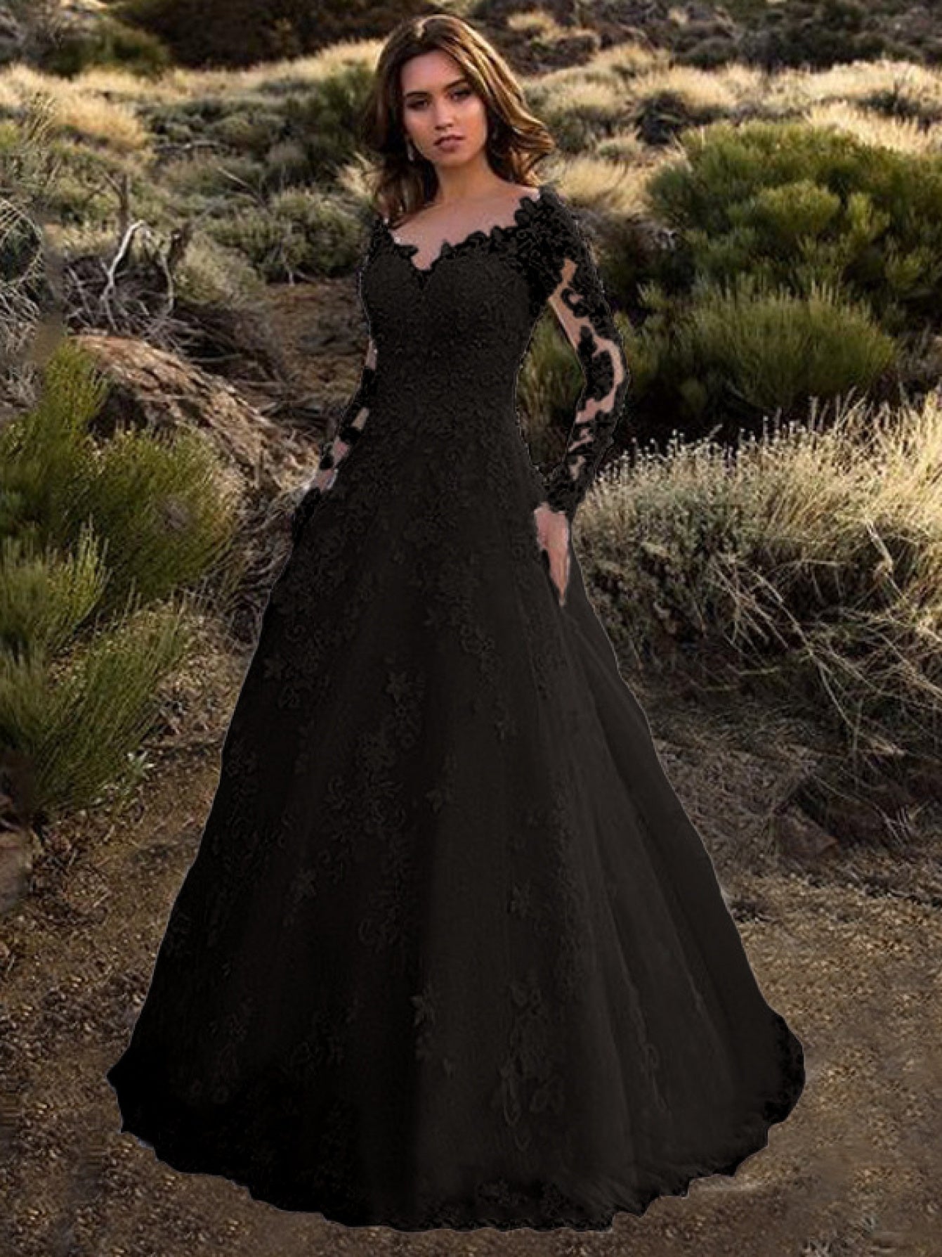 Off Shoulder Wedding Gown Euro Womens Wear Long Sleeve Elegant Design Slim Fit Bridal Dress Statement Outfit for Special Occasions