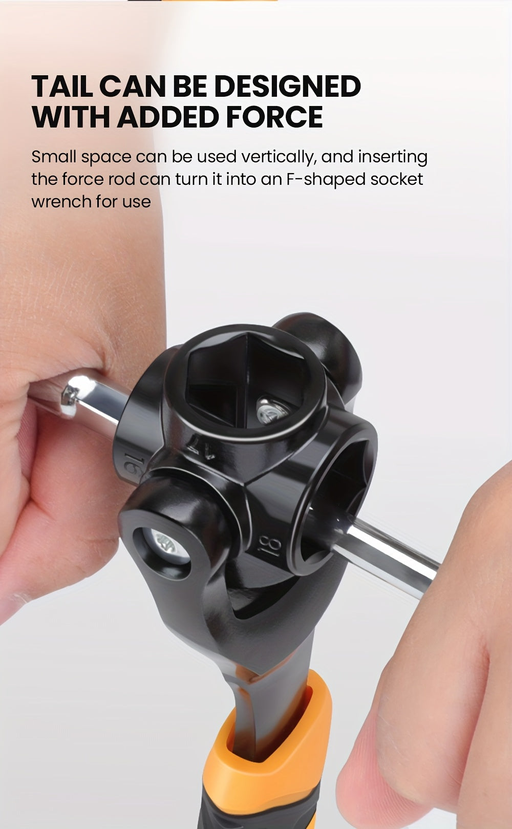 AIRAJ Multi-functional Socket Wrench Head 360 Degree Rotation Automatic Locking Hardness High Torque High Not Slip Gear Applicable Scope Is Wide, Can Be Used for Maintenance, Car Maintenance, Bicycle Maintenance, Bicycle Repa