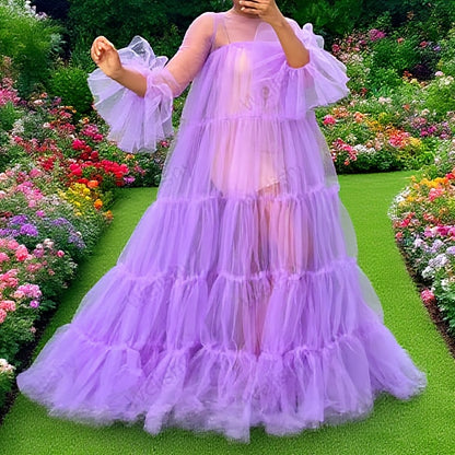 Women' Sexy Lace Off-Shoulder See-Through Maxi Dress - Neck -Line Party Gown with Long Pleated Train Suitable for Club, Prom, Wedding Dresses