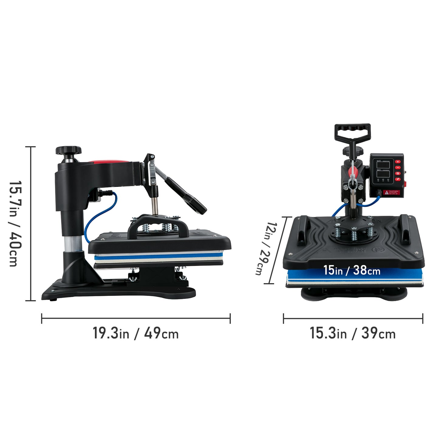 VEVOR Heat Press, 5 in 1 Heat Press 12x15 Machine Machine, Digital Precise Temperature Control, Clamshell Sublimation Transfer Printer Fast Heat-up, Vinyl Heat Press for Mug Cup T-Shirt Plate, 900W