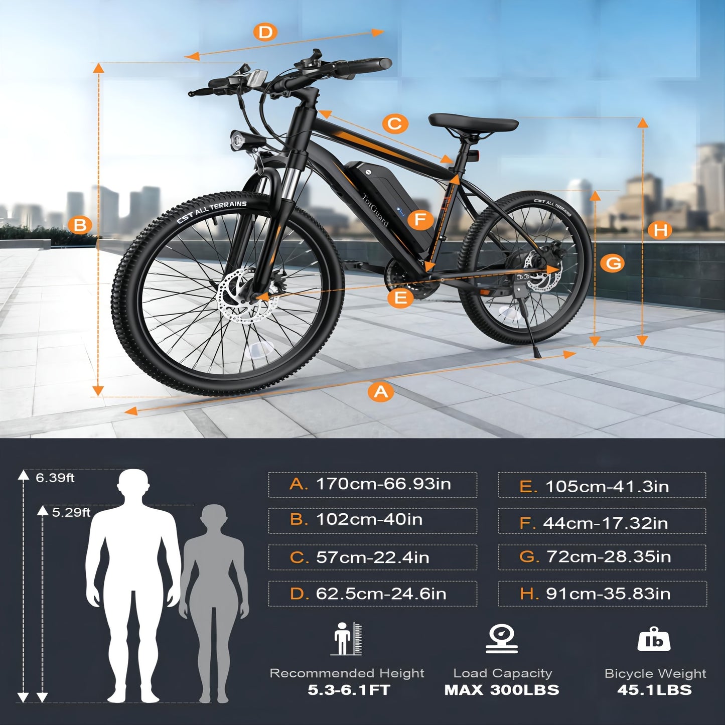 26" Men Electric Mountain Bike For Adults, Ebike With 36V 374Wh Removable Battery Electric Bicycle, 500W Peak Motor Electric Dirt Bike, 21-Speed Ebike, 19 MPH, Up To 50 Miles, Input 100-240V For Charger FY-4202000, Applicable