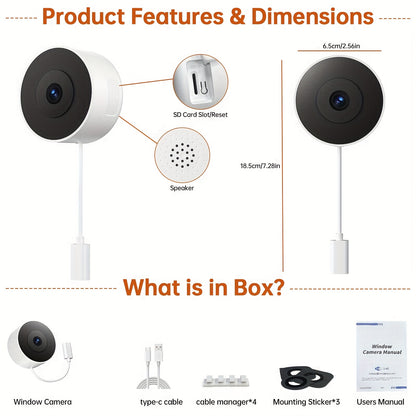 Ai Indoor Window Camera - Protect What Matters, 5G WIFI 2K Smart Home Security Camera With Blacklight Full-Color | U.S. Cloud | 911 Emergency Dispatch | Simple 5-Min Setup, 2-Way Audio, Easy Quick Install