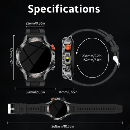 SENBONO Men‘s Smart Watch with 1000mAh Large Battery, 60Days+ Standby Time, 100+ Sports Modes, Wireless Calling, Strong LED Flashlight & Compass, 1.46inch HD Display, 360*360 Resolution, USB Rechargeable, Smart Watch for Me