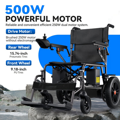 All-Terrain Foldable Smart Chair - 15+ Miles Range, 360° Smart Joystick, Dual Motor Power! for Seniors & Adults