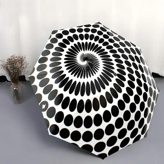 Automatic Open/Close Umbrella with 8-Rib Automatic Folding Canopy - Heavy-Duty Reinforced Frame, Compact Portable Umbrella for Travel,  &, Elegant Black Oval Design - Perfect Gift for s & (Birthday/Christmas)