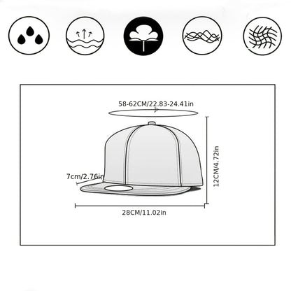 2Color Selection Cap 58-62cm/22.83-24.41in Men'S Baseball Cap, Washable Baseball Cap, Printed Baseball Cap, Streetwear Accessory, Casual Headwear, Sporty Design, Stylish Cap, Breathable Material, Durable Fabric, Adjustable Ca