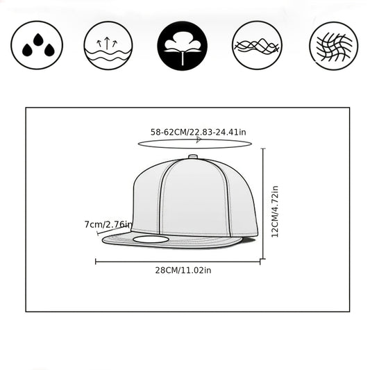2Color Selection Cap 58-62cm/22.83-24.41in Men'S Baseball Cap, Washable Baseball Cap, Printed Baseball Cap, Streetwear Accessory, Casual Headwear, Sporty Design, Stylish Cap, Breathable Material, Durable Fabric, Adjustable Ca
