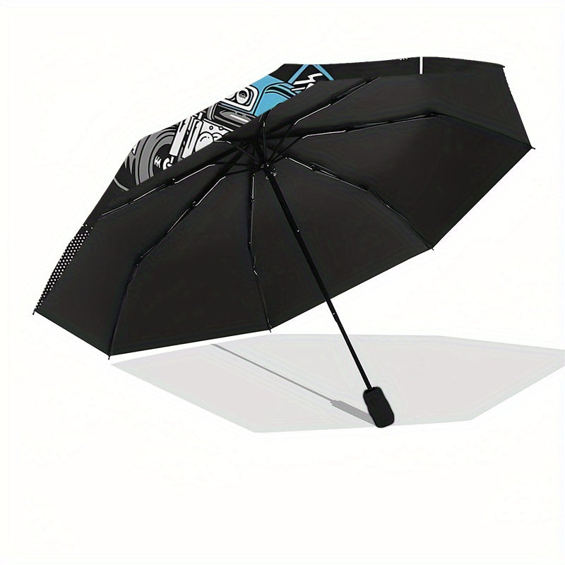 Monster Trucks Themed Automatic Umbrella - Portable Folding Umbrella with 8-Rib Durable Frame, Vibrant Monster Truck Design, Compact & Lightweight for Travel, Daily Use - Ideal Gift for Family & Friends, Umbrella for Travel,