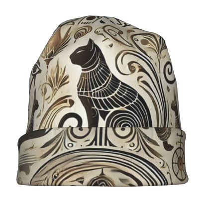 Egyptian Hieroglyphic Beanie Hat - Ancient Egyptian Symbols & Pharaohs Design, Lightweight Stretchable Unisex Skull with & Scarab Beetle Motifs, Soft Fit for &, History-Themed Accessory