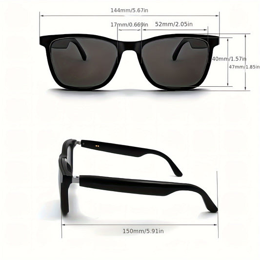 Smart Glasses with Magnetic Frame, 3 Lens Colors, Built-in Microphone, HD Calling, HiFi Music, Touchpad Control, TWS Technology, Compatible with iPhone/ Android, AI Voice Assistant, USB Charging, Non-Waterproof, Ideal for Out