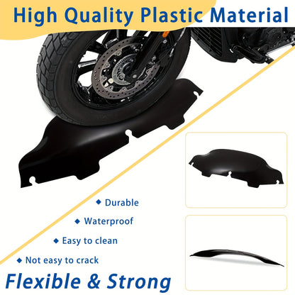 6-Inch Wave Windshield Windscreen Wind Splitter Suitable for Harley Touring Models from 1996 to 2013, Including Street Glide, Electra Glide, Tri Glide, And Ultra Classic Glide, Available in Black, Clear, Or Smoke