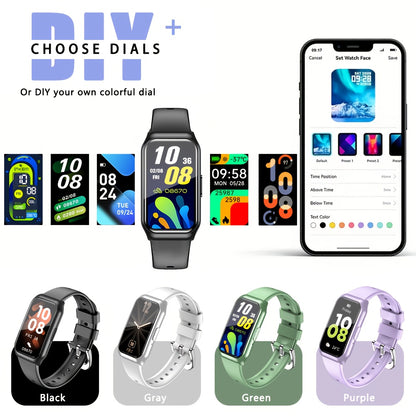 2025 New Smart Bracelet for Phone & for Android - 1.45inch Full Touch Screen, Call/Message Notifications, Music Control, Fitness Tracker with 100+ Sports Modes, Pedometer | Alarm | weather, Silicone Band - Perfect Gift for Me