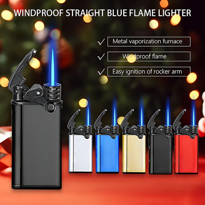 1pc/5pcs Lighter, Butane Lighter, Windproof Lighter, Straight Blue Flame Lighter, Portable Lightweight Lighter, Arm Ignition Lighter, Suitable for Outdoor Camping, Barbecue, Hiking, Precise Ignition, Home/Wedding/Party Candle