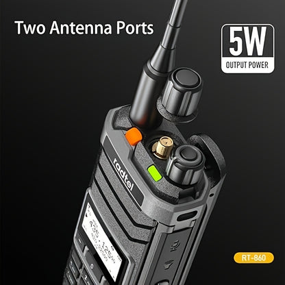 2pcs Radtel RT-860 Ham Radio - Long Range Two-Way Radio with 1024 Channels, NOAA Weather Alerts, Dual HF/VHF/UHF Bands, CB/SSB, Type-C Fast Charging, Aviation AM Receiver, for Ham Radio, Aviation, Emergency, Outdoor, Construc