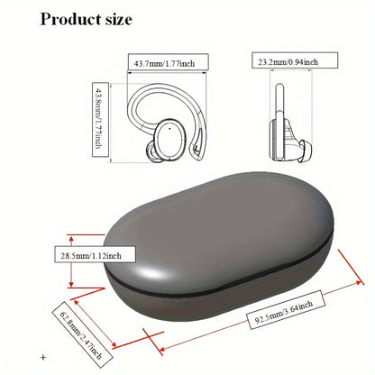 Q38 Wireless Earbuds, Wireless Headphones With HD Mic, Stereo Noise Cancelling Earbud, 48H Wireless Headphones Dual LED Display, Sport Wireless Earphones With EarHooks, USB-C
