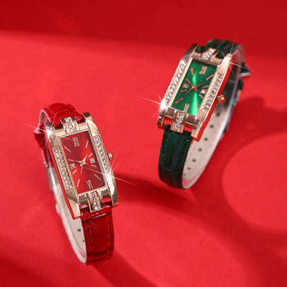 2/ 3pcs/ set Women Watch Set, PU Leather Simple Quartz Watch, Rectangle Fashion Dial, Gift for Women