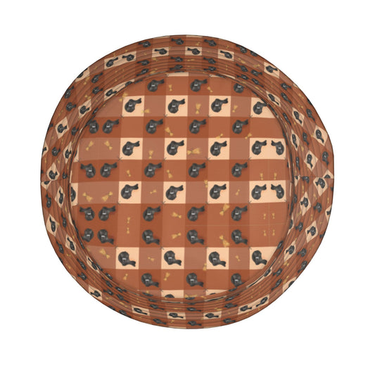 1pc Western Cowboy Hat - Brown/Black Checkered Bucking with Horses - Foldable Wide Brim Sun Hat for Men & Women - Fishing, Beach, Western Events - All-Season Accessory - Vintage Cowboy Design (Brown/Black/Beige) - Ideal for C