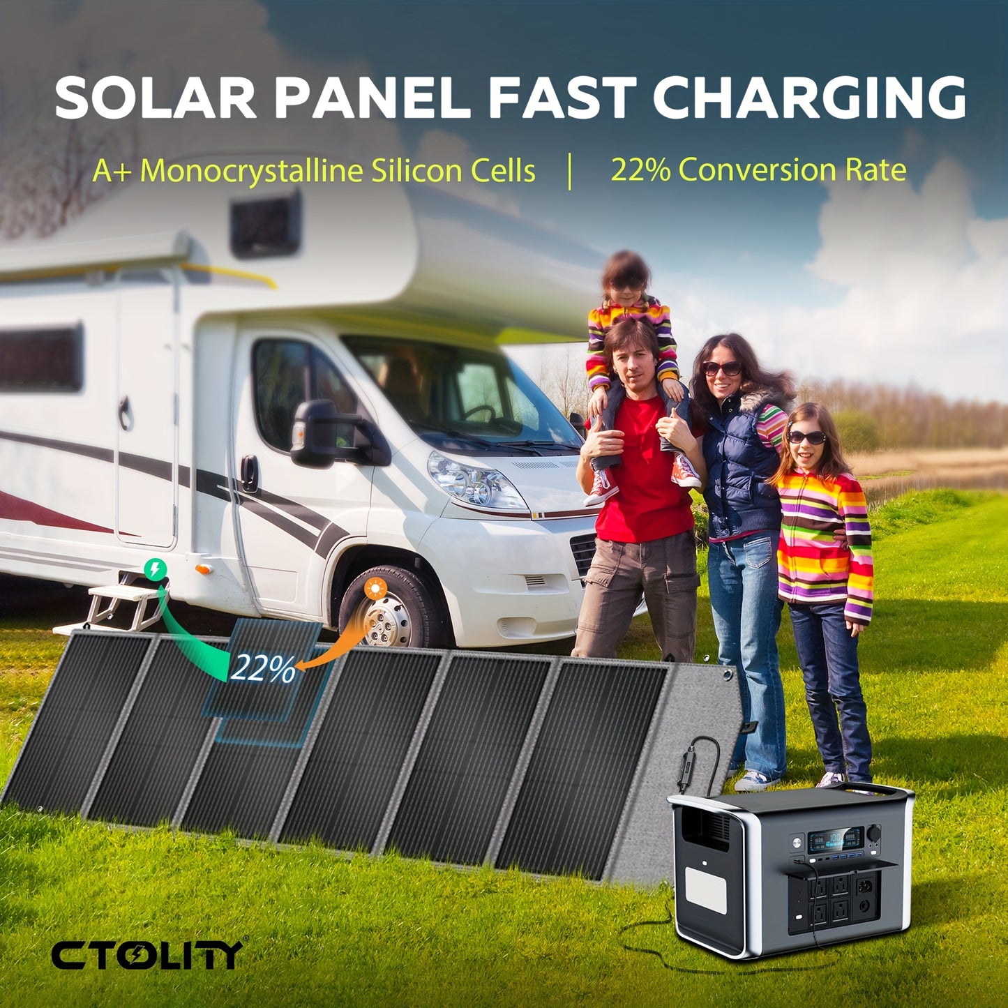 Portable Solar Battery Kit 2048Wh/2400W LiFePO4 Battery & 400W/200W/100W Solar Panels Bundle - Pure Sine Wave Inverter, /-C/-A Power, Heavy-Duty Off-Grid System for Home, RV, Camping, Emergency Backup (Low-Maintenance Lithium