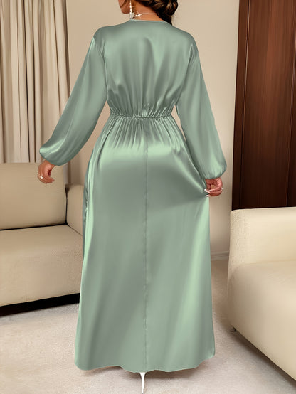 Women's Solid Color Simple Pleated Design Everyday Satin Dress, High-End Fashion Wedding, Engagement, Bridesmaid Dress, Evening Gown